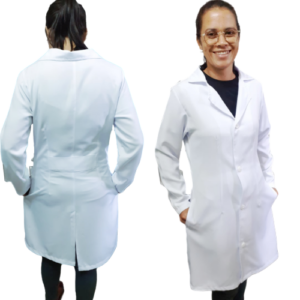 Jaleco Feminino Tradicional Branco em Gabardine