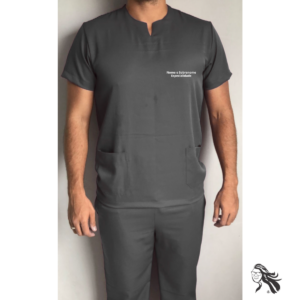 Pijama Cirúrgico Masculino Cinza Chumbo em Two Way