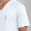 Pijama Cirúrgico Masculino Tradicional Branco Em Gabardine - Image 3