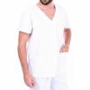 Pijama Cirúrgico Masculino Tradicional Branco Em Gabardine