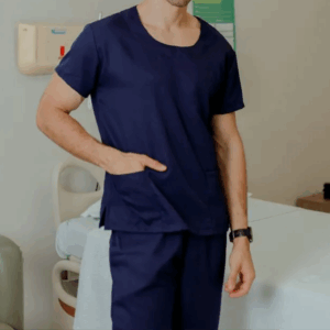 Pijama Cirúrgico Masculino Azul Marinho em Two Way