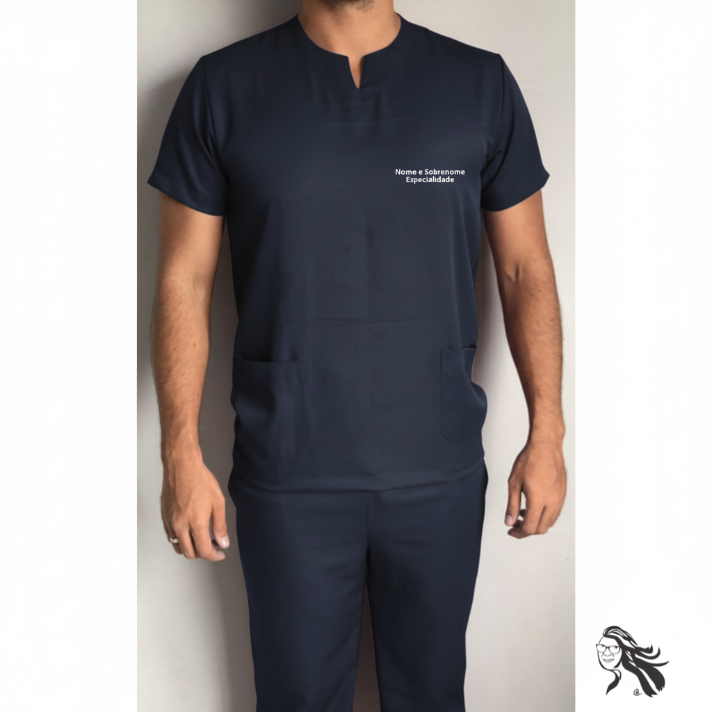 Pijama Cirúrgico Masculino Jeane Azul Marinho