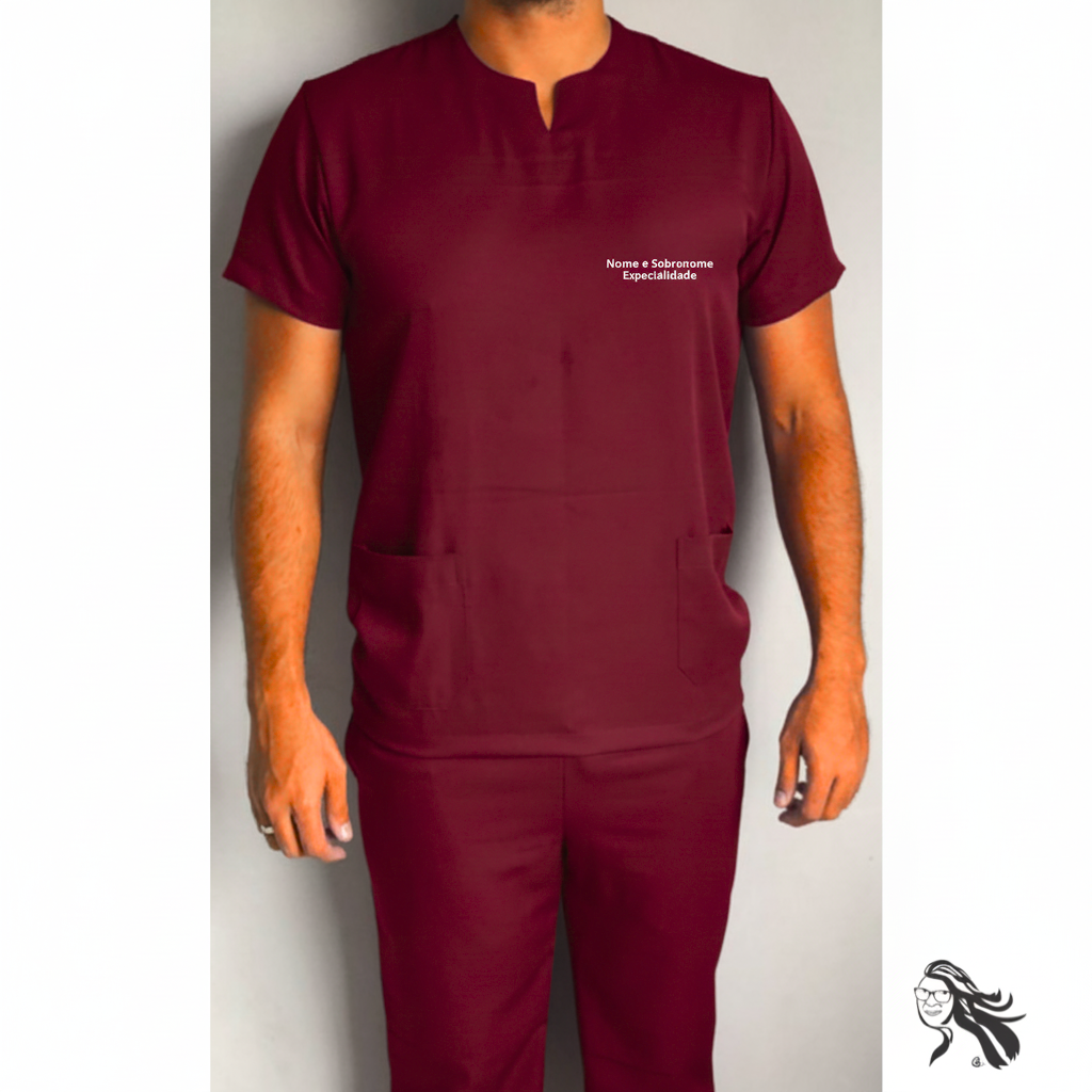 Pijama Cirúrgico Masculino Jeane Marsala