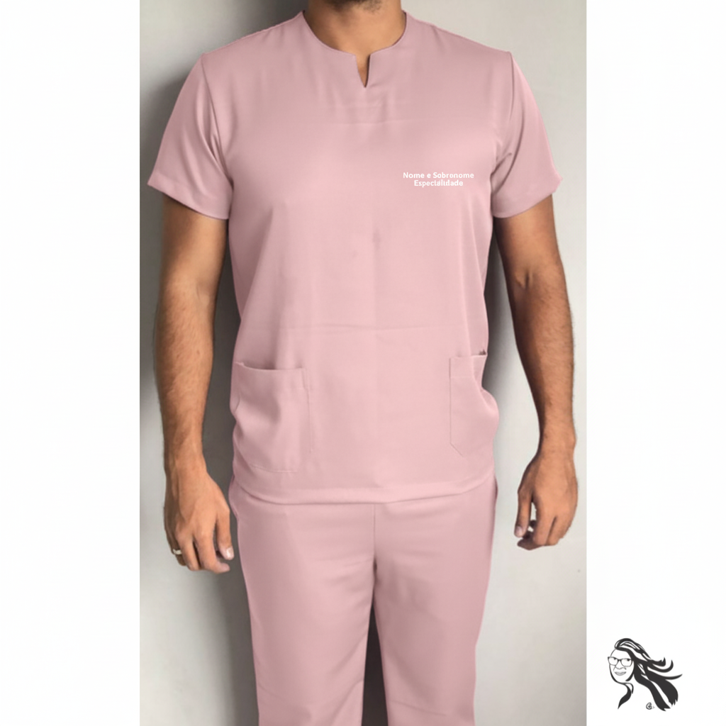 Pijama Cirúrgico Masculino Jeane Rosa Bebê