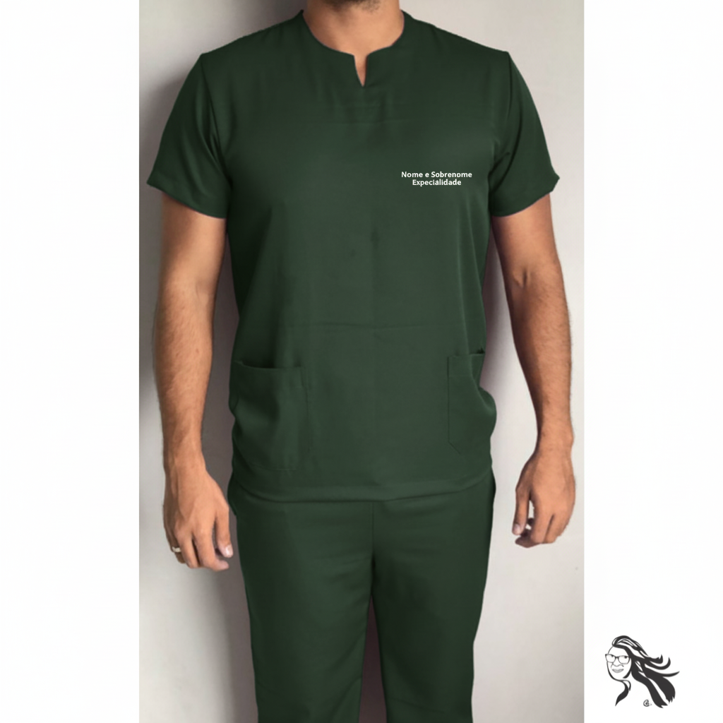 Pijama Cirúrgico Masculino Jeane Verde Escuro