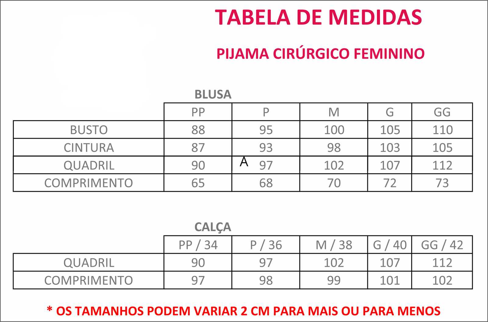 Pijama Cirúrgico Feminino ROSA PINK com elastano - Imagem 3